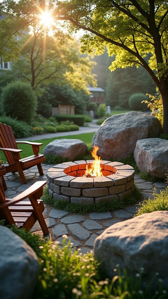 cozy boulder fire pit