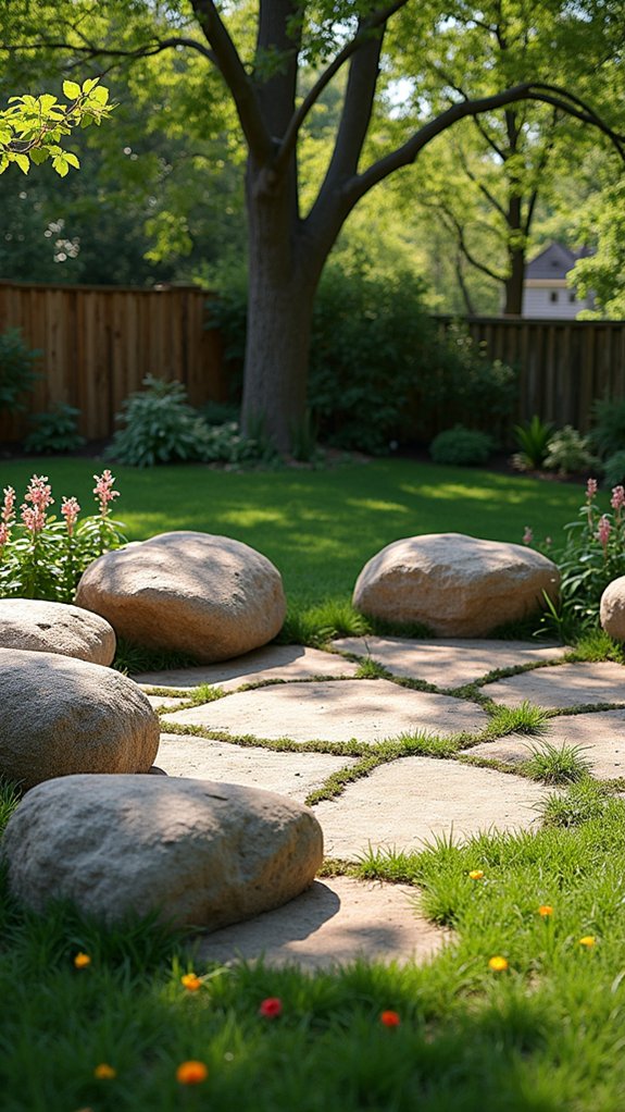 cozy boulder seating area