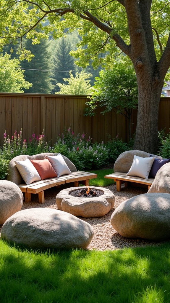 cozy boulder seating area