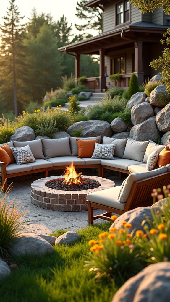 cozy fire pit gathering