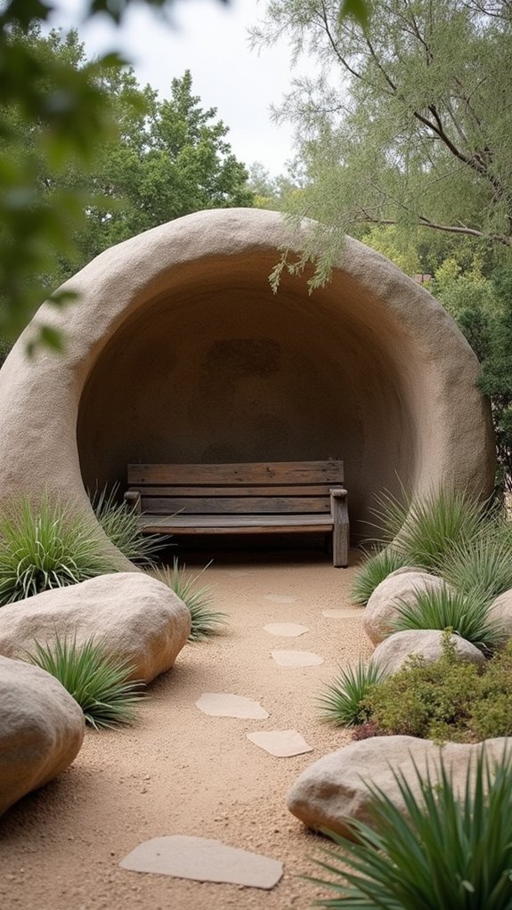 cozy natural stone seating