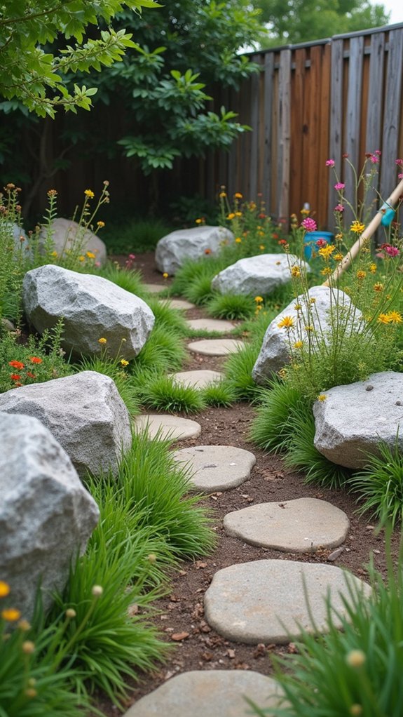 creative backyard boulder maze