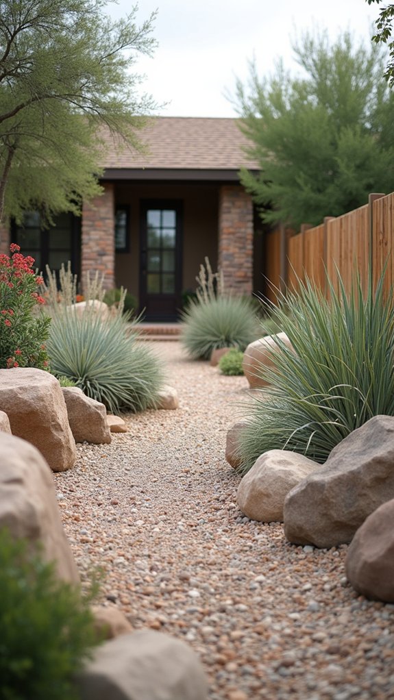 decorative boulders enhance aesthetics