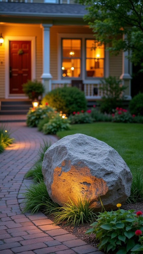 enchanting boulder accent lighting