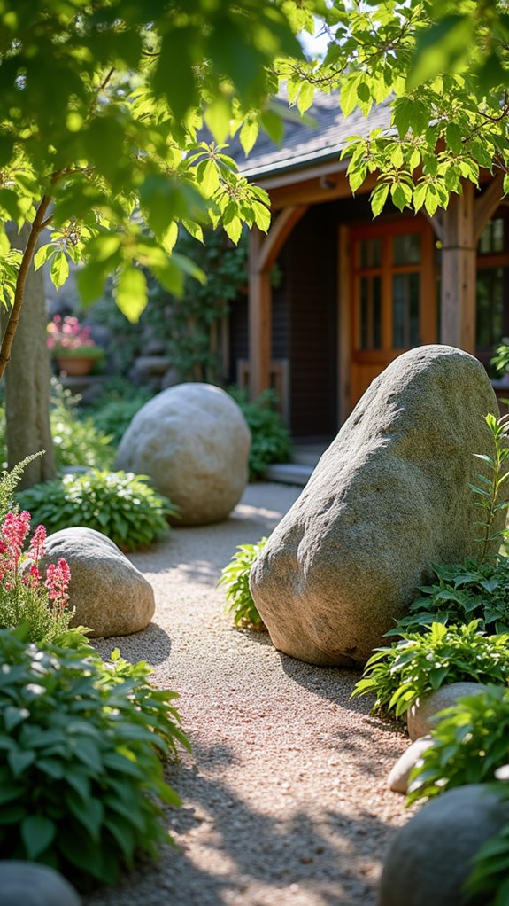 enchanting garden boulder sculptures