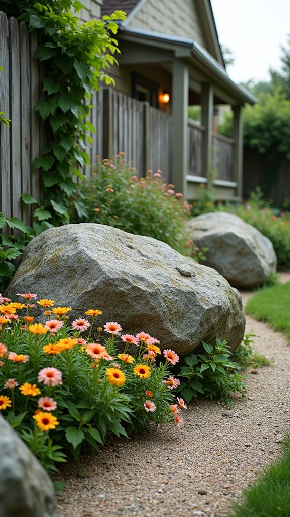 enhance garden with boulders