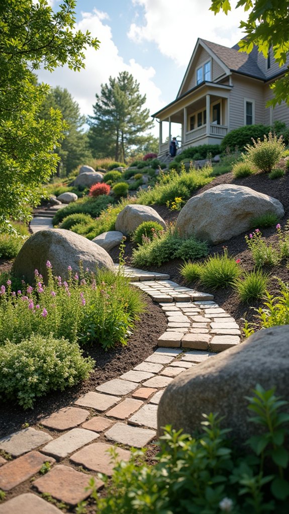 enhance landscape with boulders