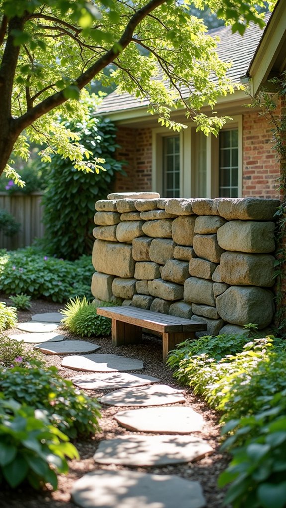 flat boulders for privacy