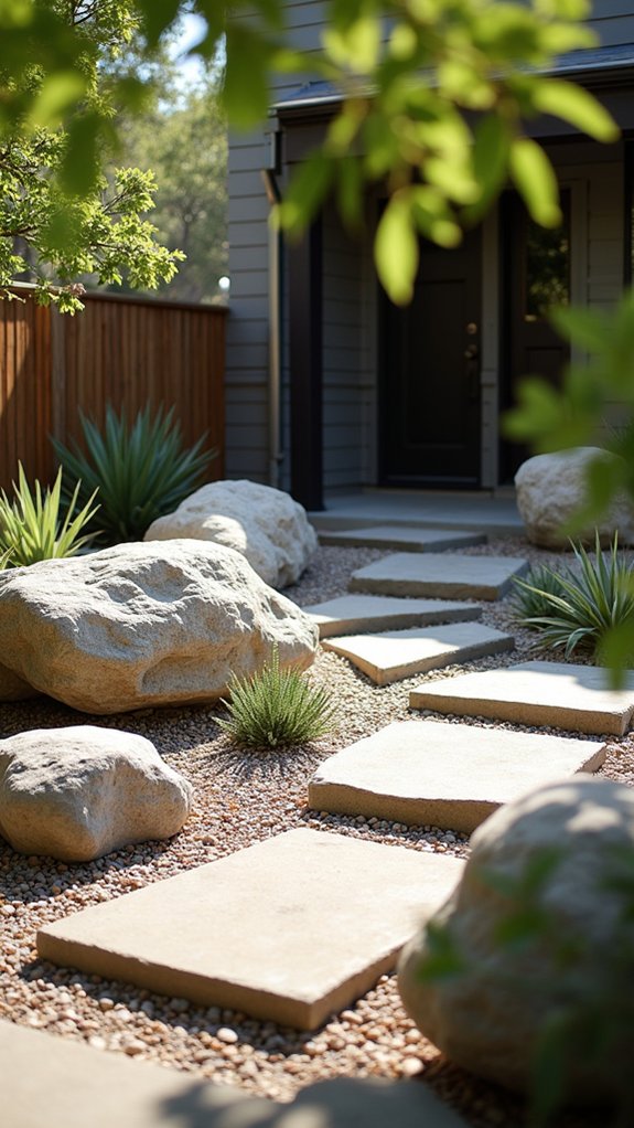 geometric modern rock garden