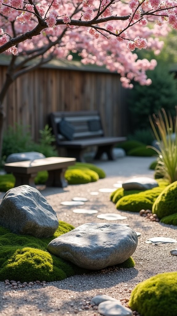 granite boulders enhance tranquility