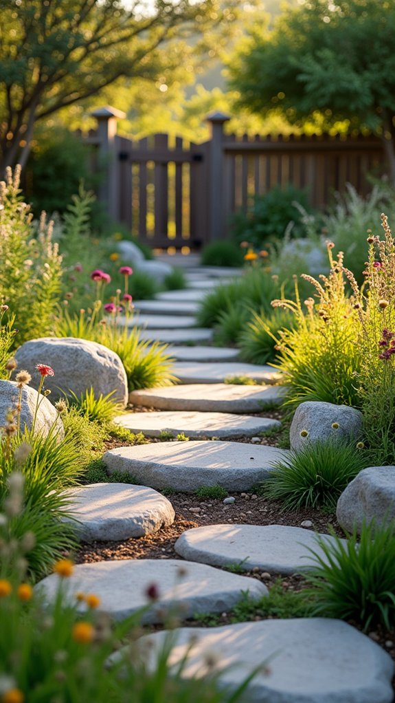 inviting natural boulder pathways