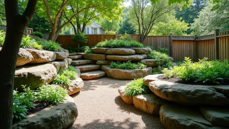 19 Layered Stacked Boulder Landscaping Ideas for Strong Visual Structure layered boulder landscaping ideas