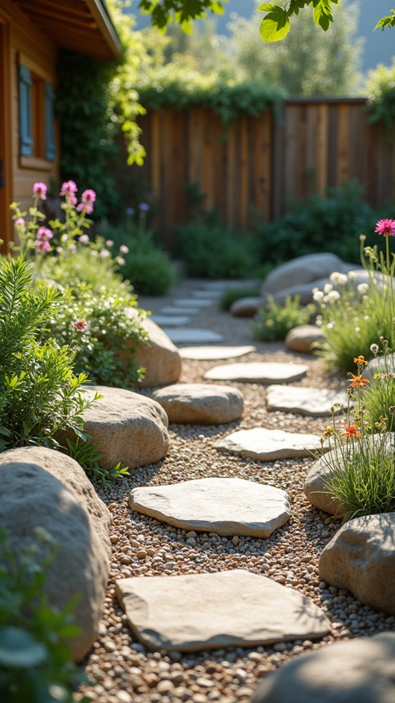 low maintenance rock garden oasis
