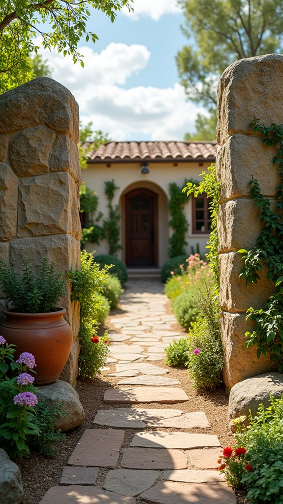 mediterranean boulder garden serenity