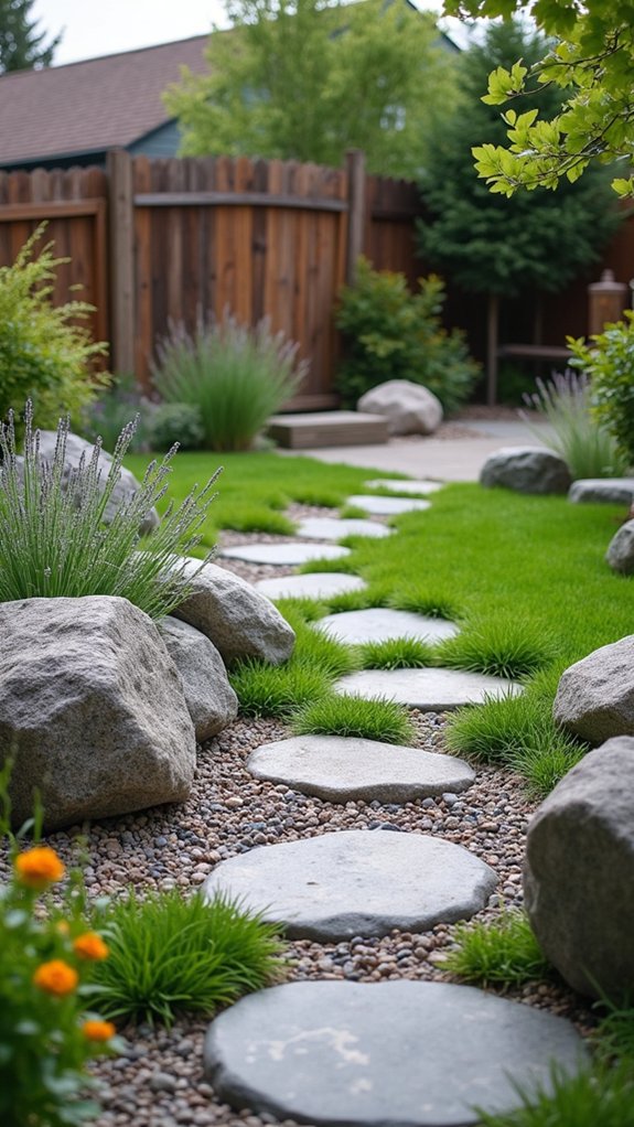 mixed stones add texture