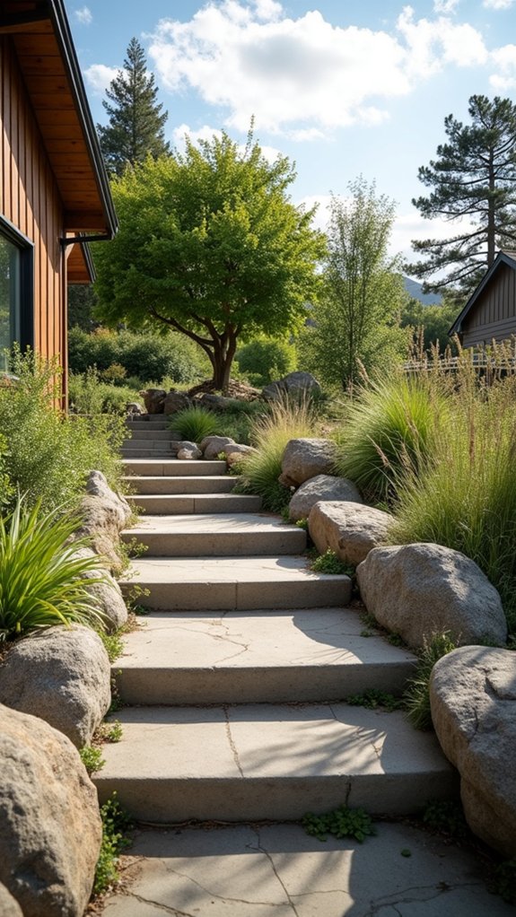 multi level boulder terrace design