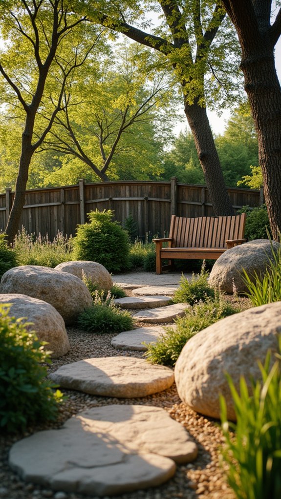 native trees and stones