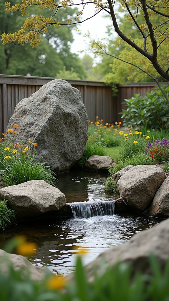 natural boulder water framing