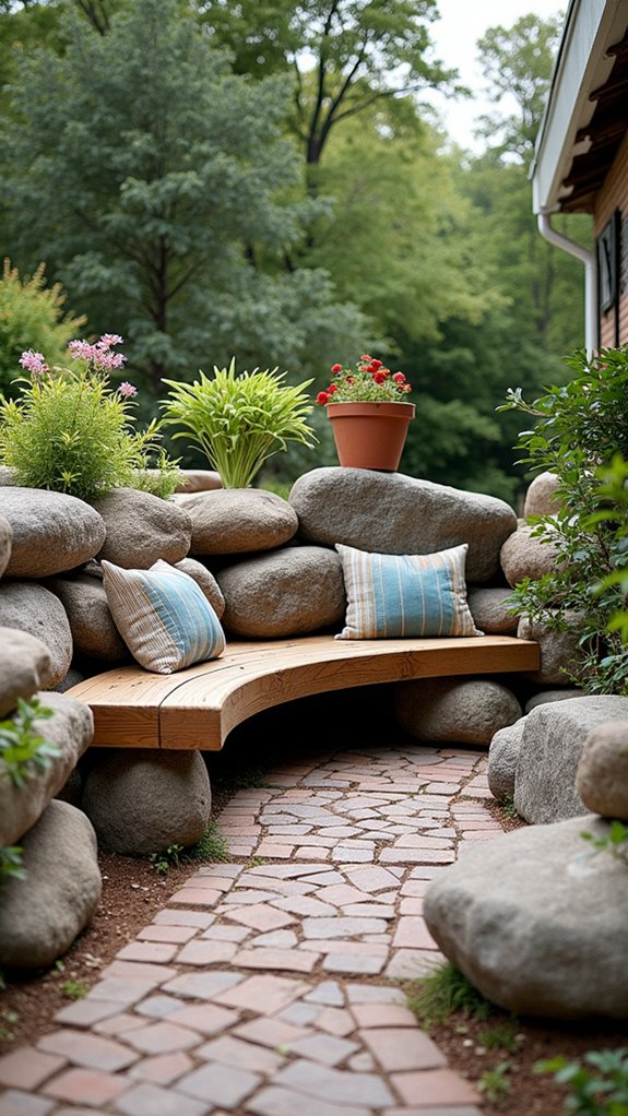 natural boulders for seating