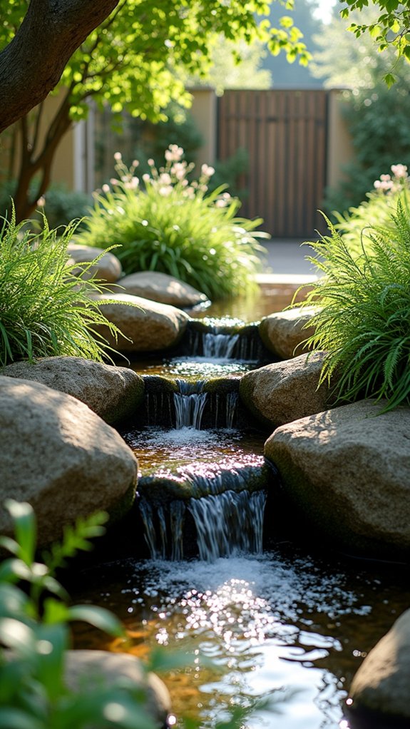 natural rock garden waterfall