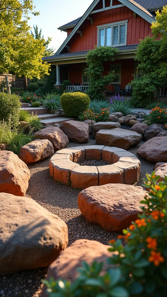 natural seating with boulders