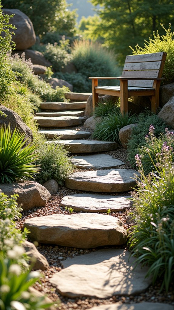 natural stone garden steps