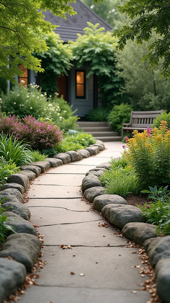 natural stone walkway border