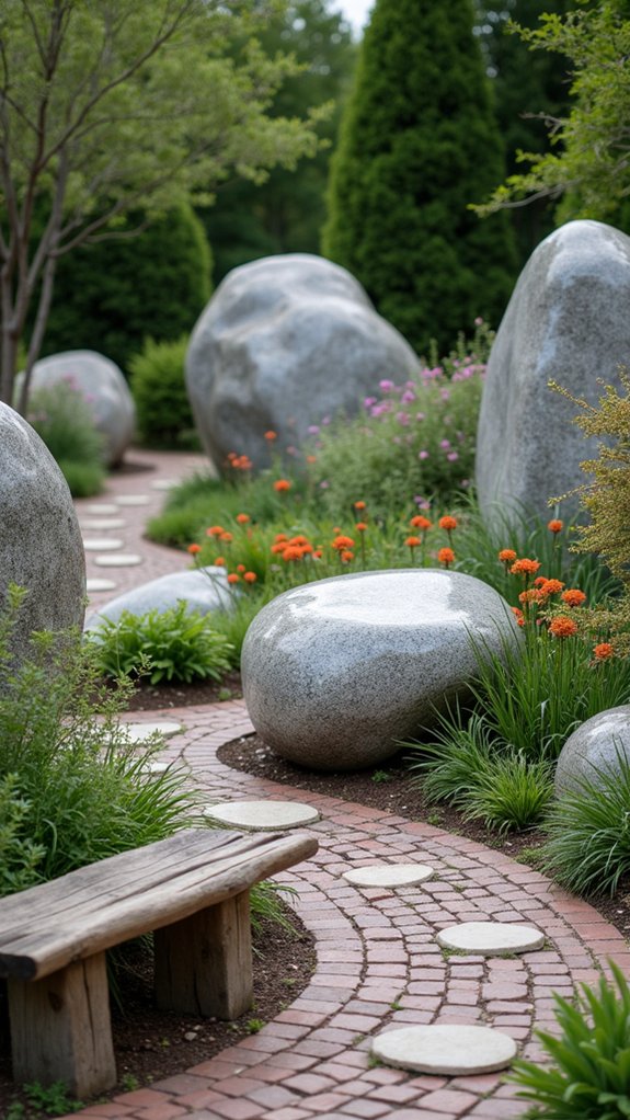 polished granite sculptural installations