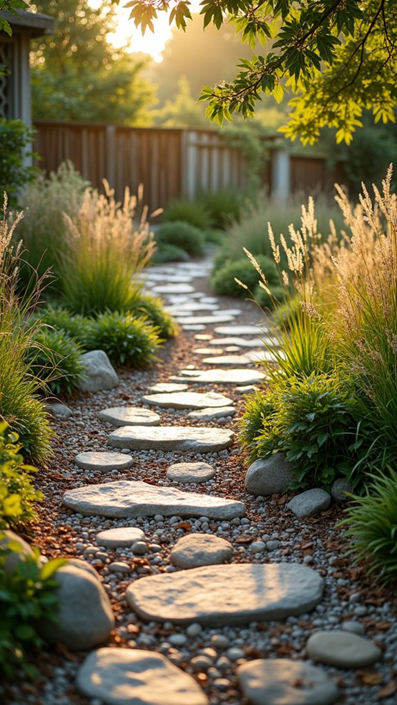 river rock pathway installation