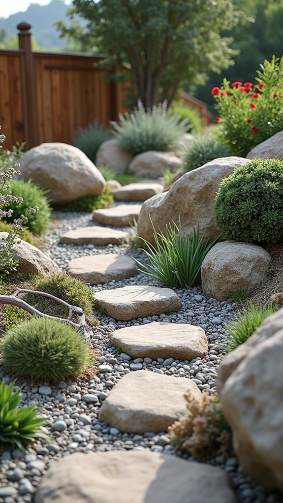 rock garden with succulents