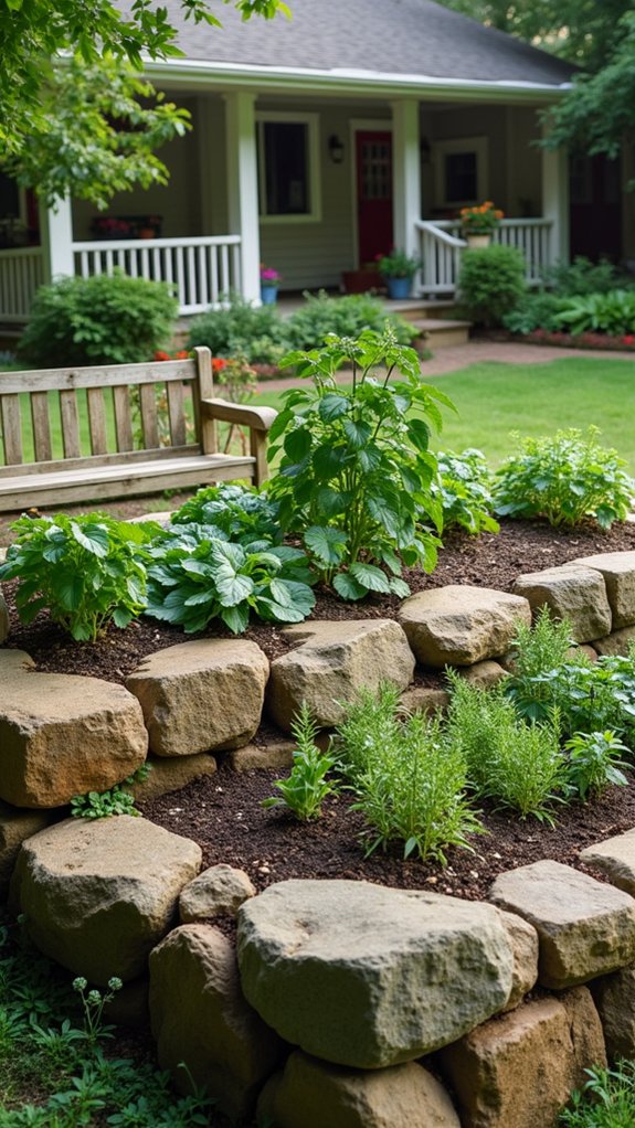 rustic elevated vegetable beds