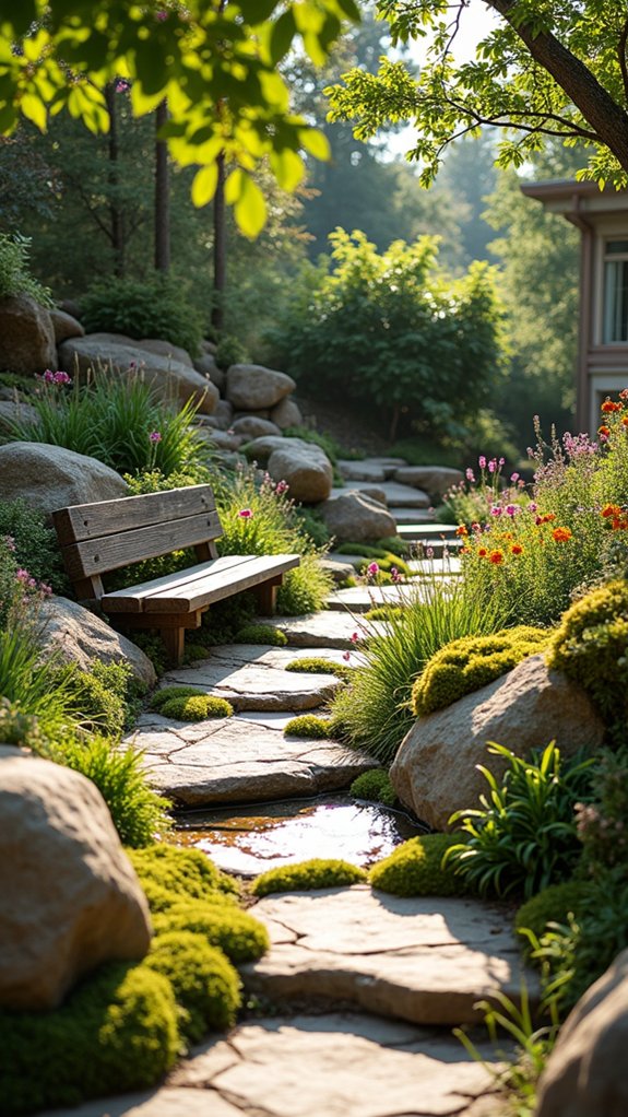 rustic rock garden retreat