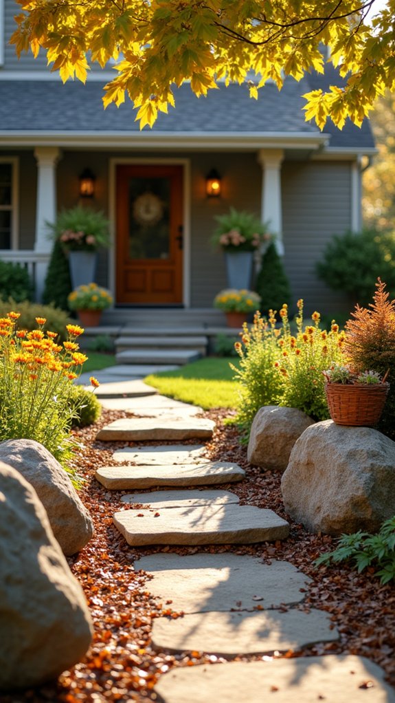 seasonal garden boulder accents
