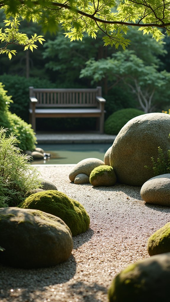 secluded stone seating area