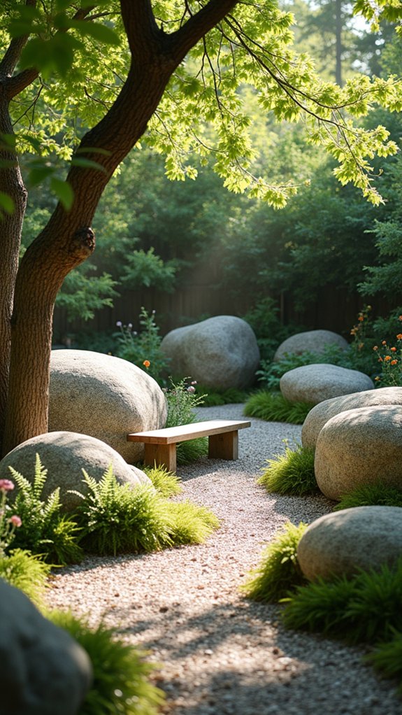 serene boulder meditation area
