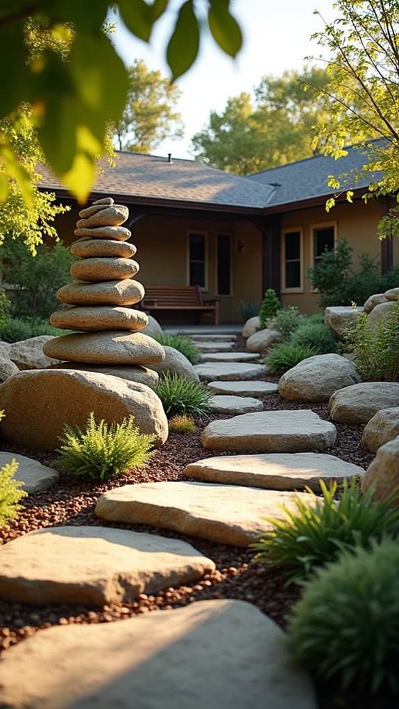 serene minimalist rock garden