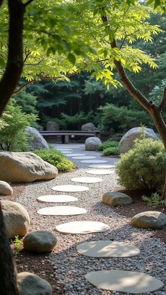 serene minimalistic stone pathway