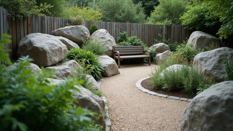 serene rock garden boulders