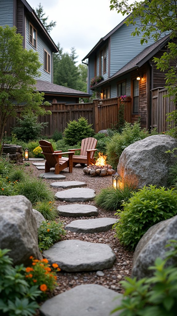 soft lighting enhances boulders
