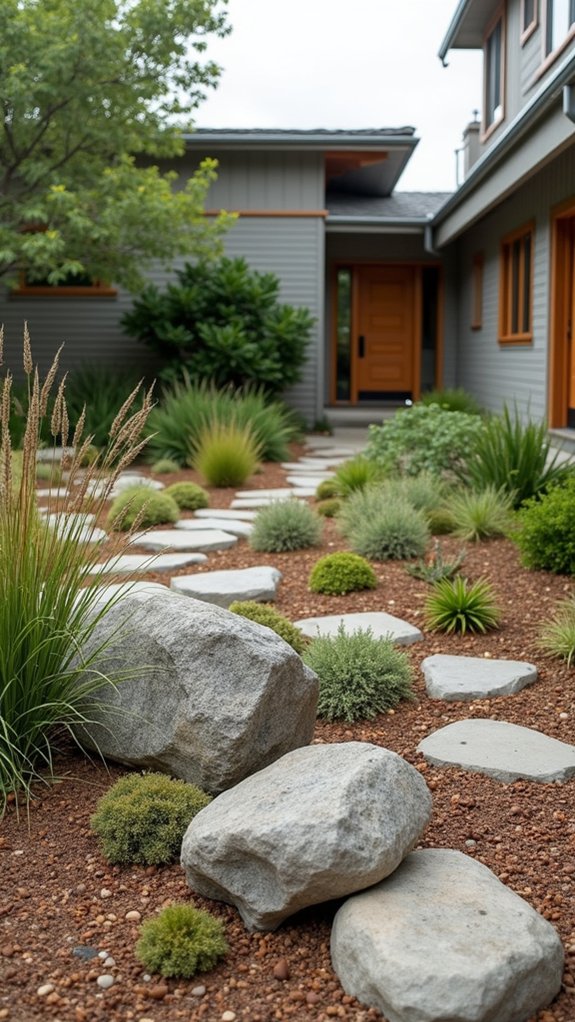 stunning boulder centric garden design
