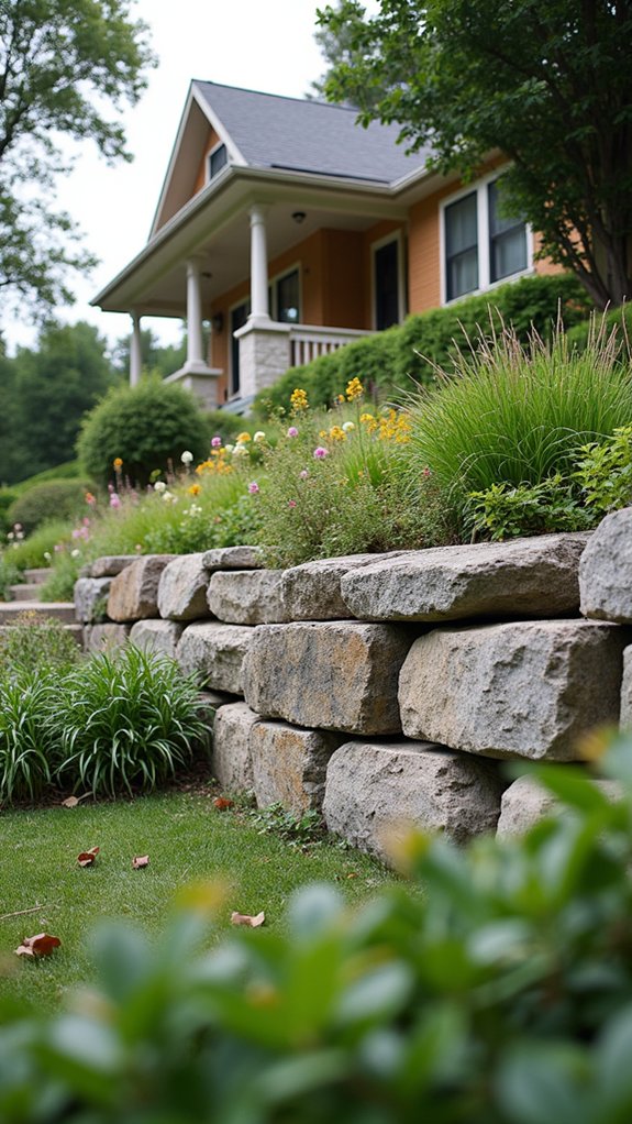sturdy stone retaining wall