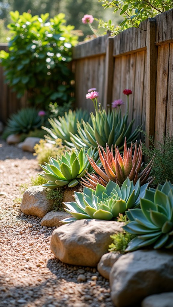succulents enhance xeriscape texture
