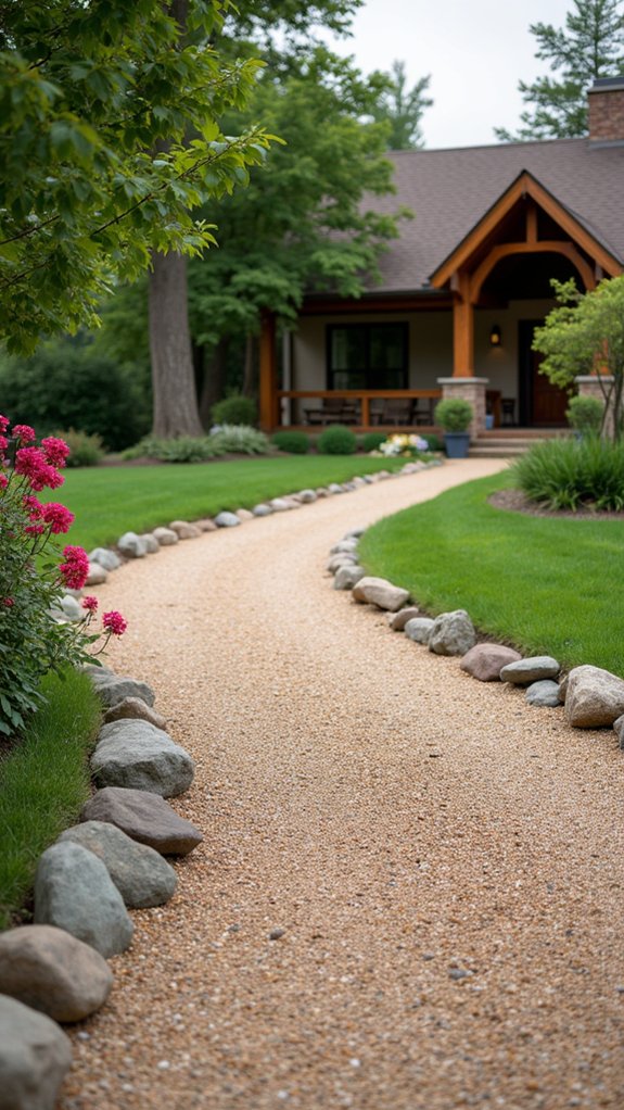 textured gravel and boulders