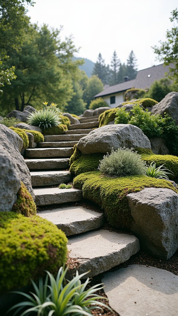 tiered elevated rock garden
