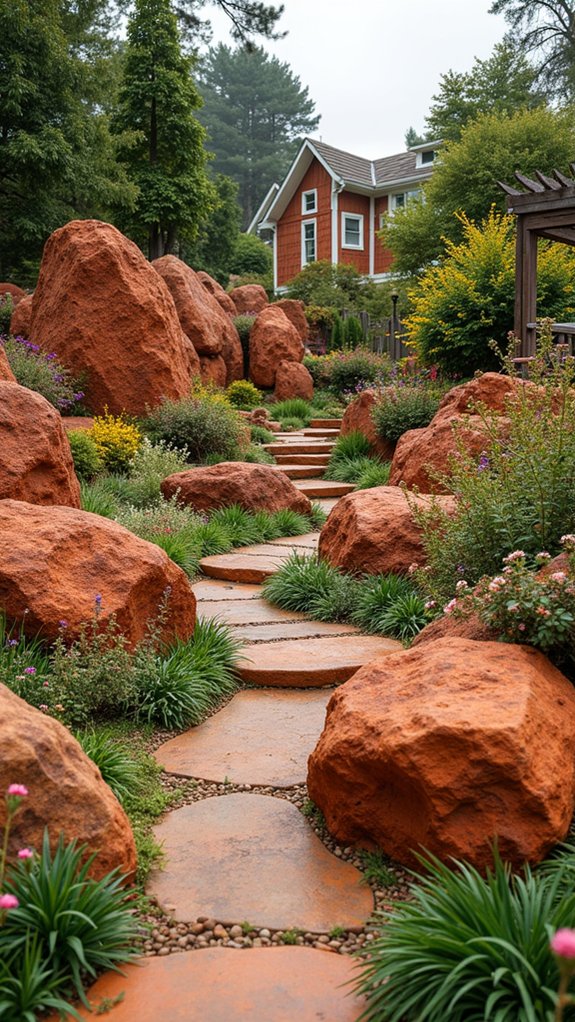 tiered rock garden design