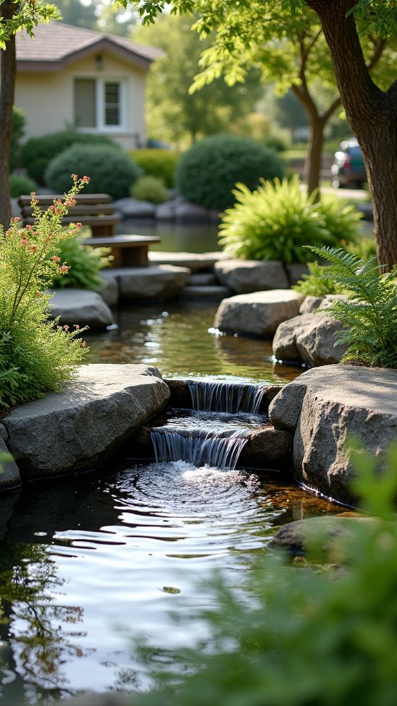 tranquil granite water feature