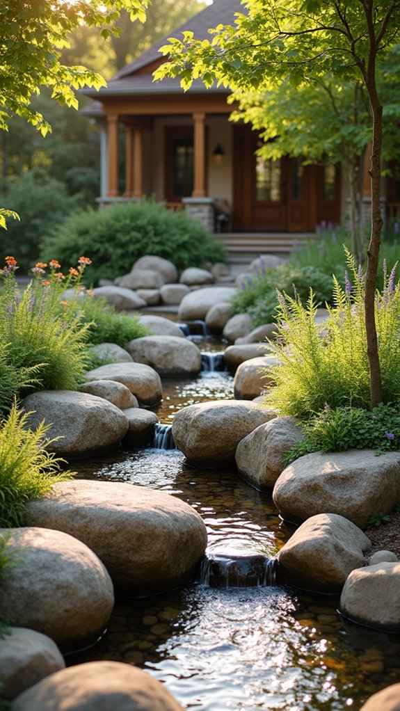 tranquil water and boulders