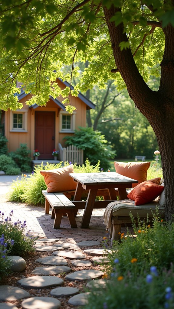 tree canopy seating oasis