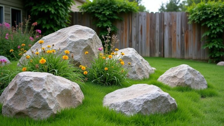22 Lively Grass and Boulder Landscaping Ideas With Subtle Color and Height vibrant landscaping with elevation
