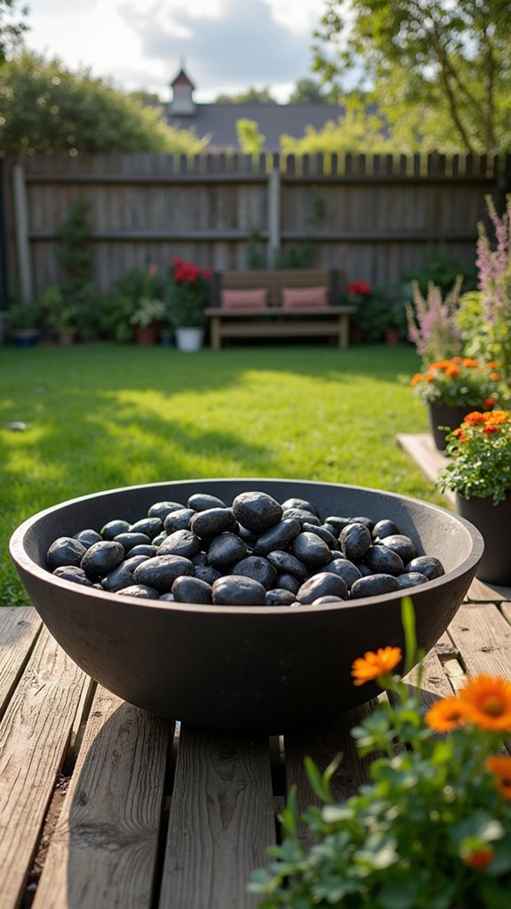 black river rock fire bowl